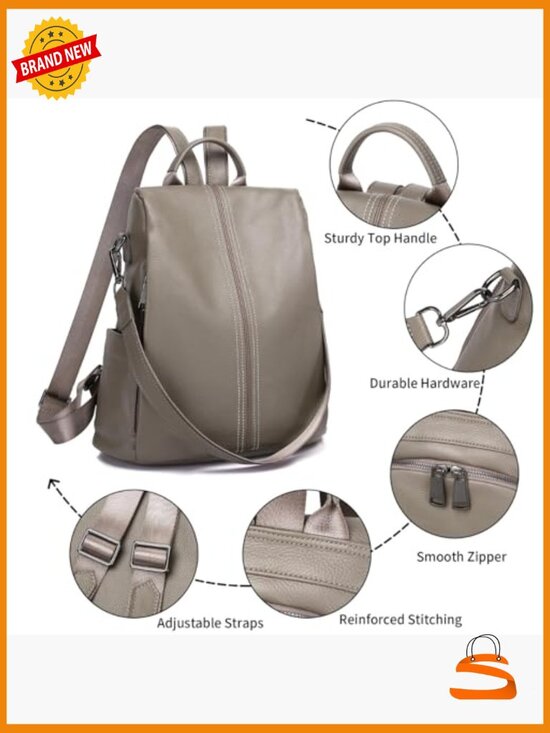 Genuine Leather Backpack Purse Daypack Shoulder Bag Anti-Theft Travel main image 7